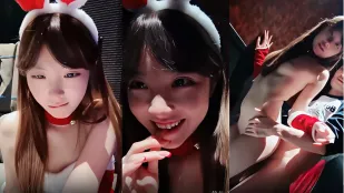 极品身材嫩妹身穿圣诞服和男友在KTV里疯狂做爱啪啪大屌无情抽插